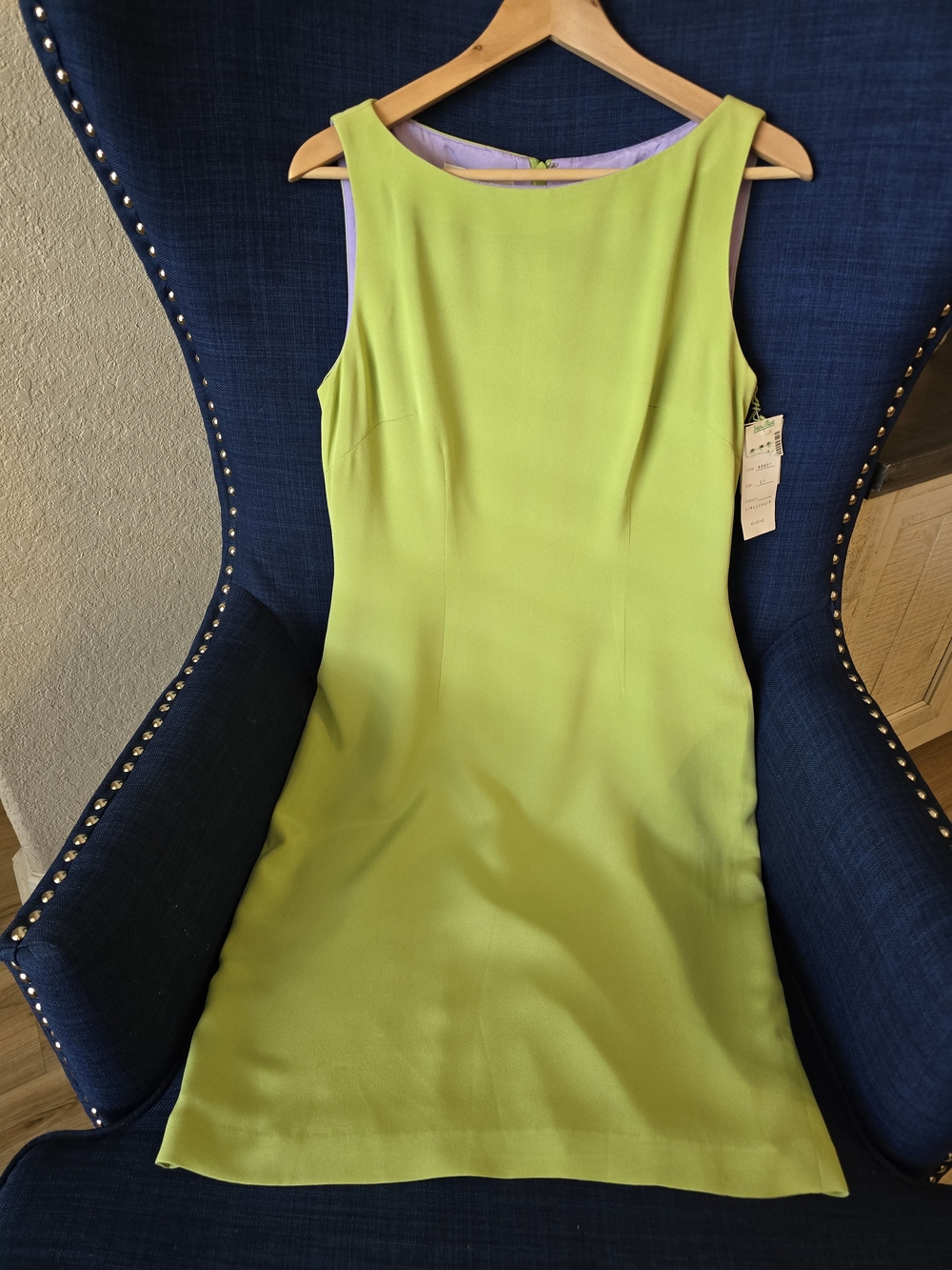 Sleeveless Apple Green Shift Dress - Elegant Women's Dress 100% Silk